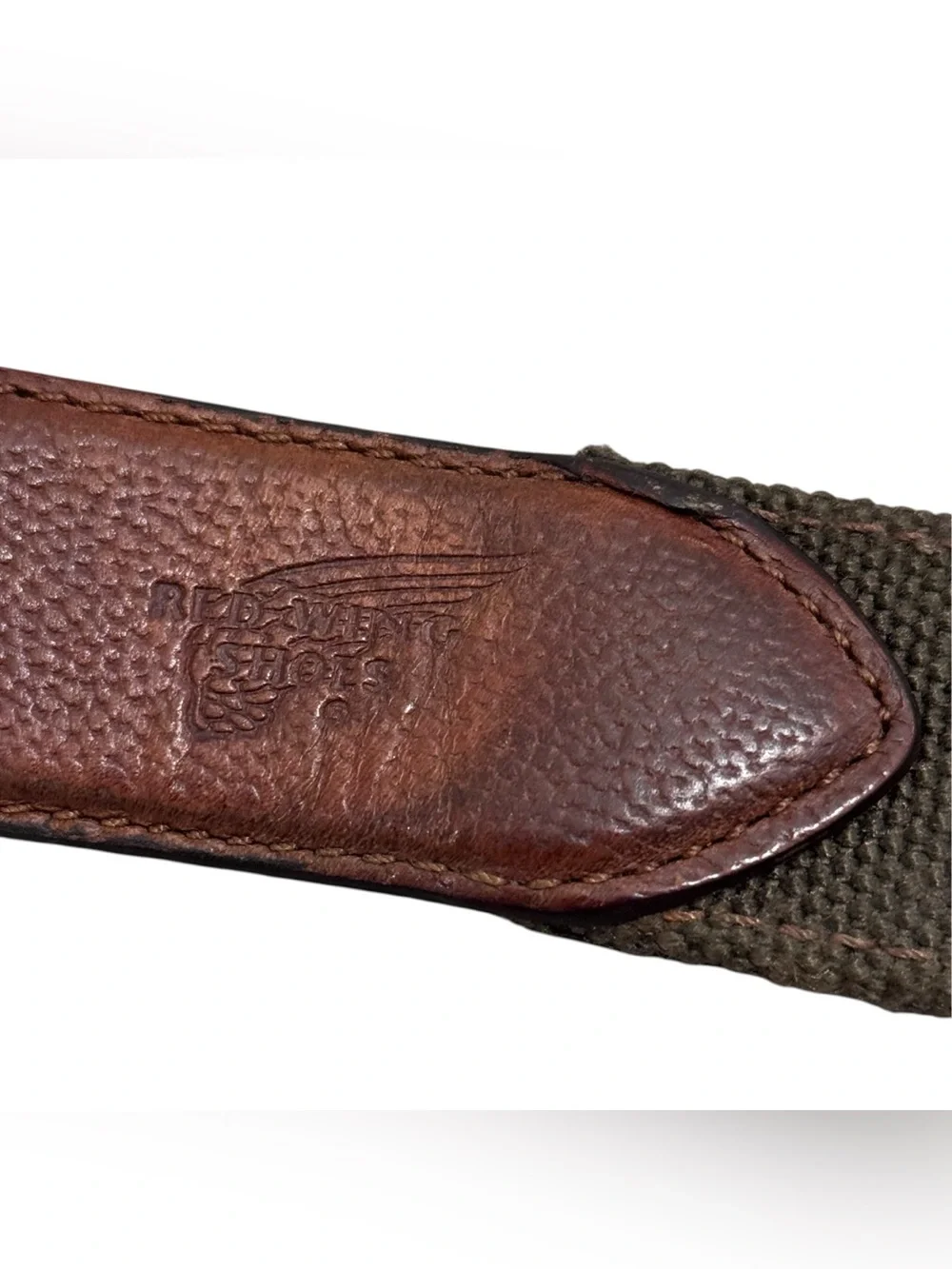 Red Wing Leather Belt Size 44 Brown Green Solid Brass 96544